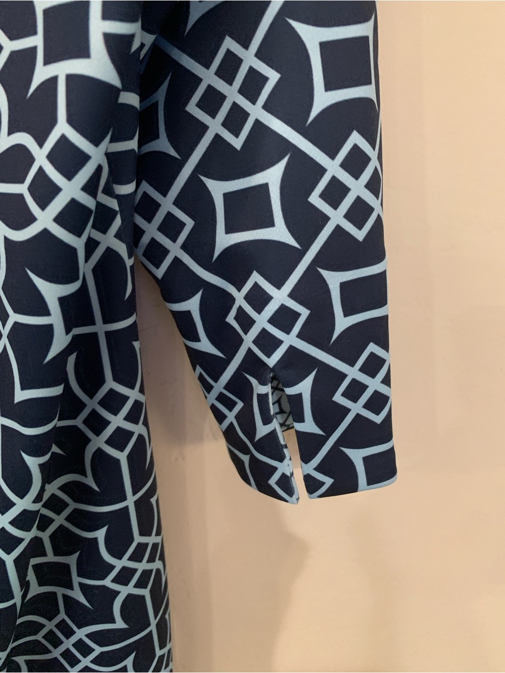 Gretchen Scott Navy & Light Blue Geometric Print Dress Size S - Picture 5 of 9